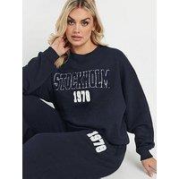 Yours Curve Stockholm Sweatshirt - Blue