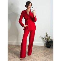 Style Cheat Flared Leg Trouser - Red