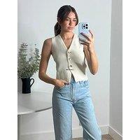 Style Cheat Knitted Waistcoat - Cream