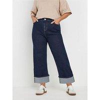 Yours Curve Turn Up Hem Denim Crop Trouser