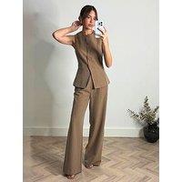 Style Cheat Pinstripe Relaxed Trouser - Brown
