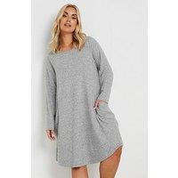Yours Curve Drape Pocket Dress - Grey