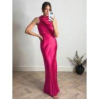 Style Cheat Satin Midi Dress - Pink