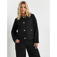 Yours Curve Boucle Jacket - Black