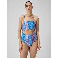 Speedo Women'S Cut Out 1 Piece - Blue/Pink