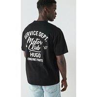 Hugo Blue Nampie Motor Club Back Graphic Loose Fit T-Shirt - Black