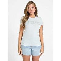 Guess Logo Long Ss Tee - White