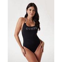 Guess Logo One Piece Swimsuit - Black