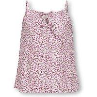 Only Kids Girls Ditsy Floral Strappy Top - Fuchsia Fedora