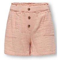 Only Kids Girls Cheesecloth Shorts - Salmon