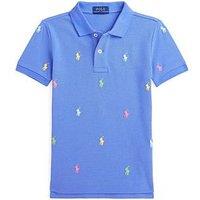 Polo Ralph Lauren Boys All Over Pony Short Sleeve Polo Shirt - Blue