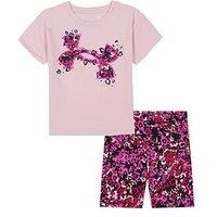 Under Armour Kids Girls Printed Bike Short Set - Prime Pink