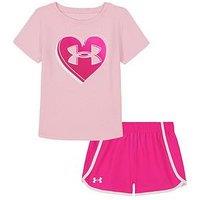 Under Armour Kids Girls Heart Woven Short Set - Prime Pink