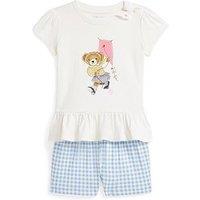 Polo Ralph Lauren Baby Girls Bear Peplum T-Shirt And Short Set - Multi