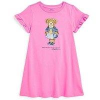 Polo Ralph Lauren Younger Girls Bear Sleeveless Polo Dress - Blue
