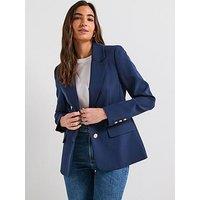 Guess Andree Single Breast Blazer - Blue