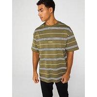 Hugo Blue Nostrilio Striped Loose Fit T-Shirt - Green