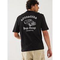 Hugo Blue Natopu Roadsters Back Graphic T-Shirt - Black