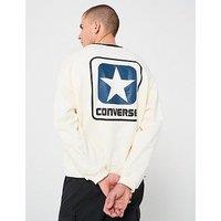 Converse Men'S Box Star Ringer Crew Neck Sweatshirt - Beige