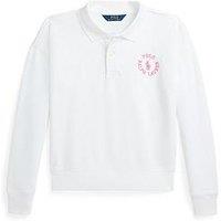 Polo Ralph Lauren Girls Button Collar Sweatshirt - White