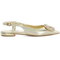 Dune London Confidence Flat Shoe - Gold