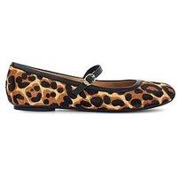 Dune London Heida Leather Ballerina - Leopard