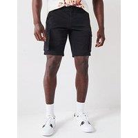 Only & Sons Cam Stage Regular Fit Cargo Shorts - Black