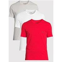 Hugo 3 Pack Crew Neck T-Shirt-(Red/White/Grey)