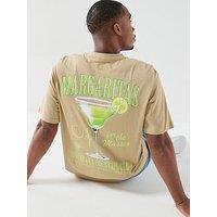 Only & Sons Fred Cabana Relaxed Fit T-Shirt - Jet Black/Pink/Lime
