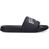 Tommy Hilfiger Kids Logo Print Pool Sliders - Black