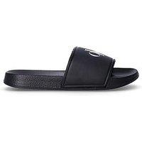 Calvin Klein Jeans Kids Logo Print Pool Sliders - Black