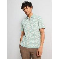 Only & Sons Mike Life Reg 12 Short Sleeve Jacquard Shirt Knit - Green