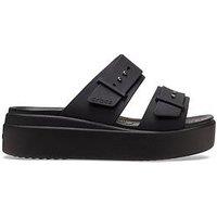 Crocs Brooklyn Buckle Low Wedge- Black