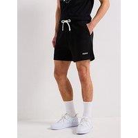 Hugo Dulasho Relaxed Contrast Logo Jersey Shorts - Black