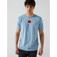 Hugo Diragolino Red Patch Logo T-Shirt-Blue - Open Blue