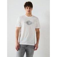 Hugo Dalendi Flocked Geo Logo T-Shirt-Natural