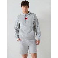 Hugo Daratschi214 Centre Patch Logo Hoodie - Light Grey