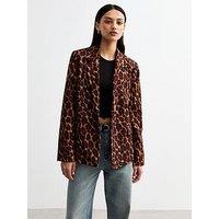 New Look Brown Leopard Print Blazer