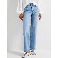 Only High Waist Wide Leg Jean - Medium Blue