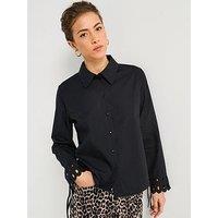 Jdy Long Sleeve Cut Out Shirt - Black