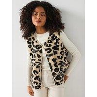 Only Teddy Sleeveless Vest - And Cream - Black