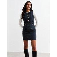 New Look Boucle Mini Dress - Navy