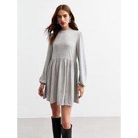 New Look Light Grey Jersey Smock Mini Dress