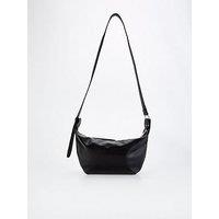 Pieces Crossbody Faux Leather Bag - Black
