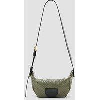 Allsaints Madea Snake Effect Leather Crossbody Bag - Dark Green