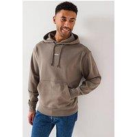 Boss Wesmallhood Regular Fit Centre Logo Overhead Hoodie - Beige