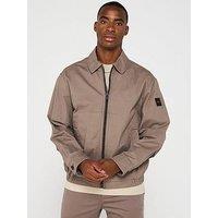 Boss Relaxed Fit Cotton Twill Jacket - Beige