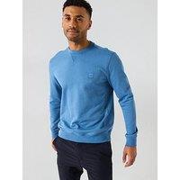 Boss Westart Relaxed Fit Crew Neck Sweatshirt - Light Blue