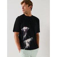 Boss Jellyfish Print T-Shirt- Black