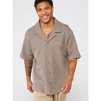 Boss Waffle Texture Shirt - Light Beige
